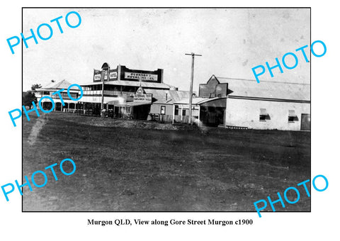 OLD LARGE PHOTO, MURGON QUEENSLAND, VIEW OF ROYAL HOTEL & GORE STREET c1900