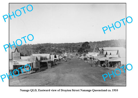 OLD LARGE PHOTO, NANANGO QUEENSLAND, VIEW OF DRAYTON STREET c1910