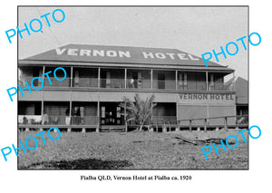 OLD LARGE PHOTO, PIALBA QUEENSLAND, VIEW OF VERNON HOTEL c1920