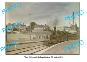 OLD LARGE PHOTO, RICHMOND VICTORIA, WEST RICHMOND RAILWAY STATION c1910