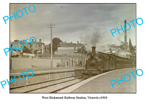 OLD LARGE PHOTO, RICHMOND VICTORIA, WEST RICHMOND RAILWAY STATION c1910