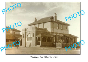 OLD LARGE PHOTO, WONTHAGGI VICTORIA, VIEW OF POST OFFICE c1930