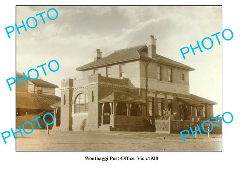 OLD LARGE PHOTO, WONTHAGGI VICTORIA, VIEW OF POST OFFICE c1930