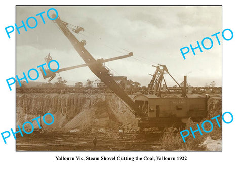 OLD LARGE PHOTO, YALLOURN VICTORIA, STEAM SHOVEL IN COAL MINE c1922