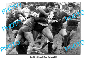 LARGE PHOTO, RUGBY LEAGUE GREAT LES BOYD, MANLY SEA EAGLES c1981