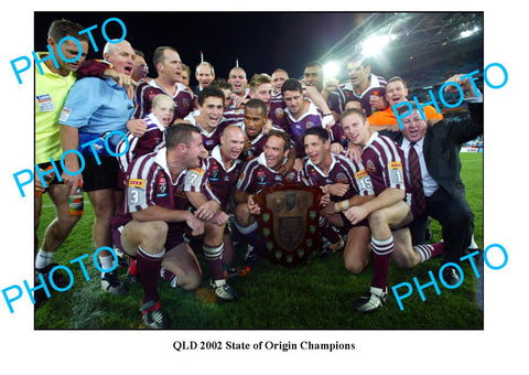 LARGE PHOTO, 2002 QLD STATE OF ORIGIN TEAM SERIES WIN PHOTO