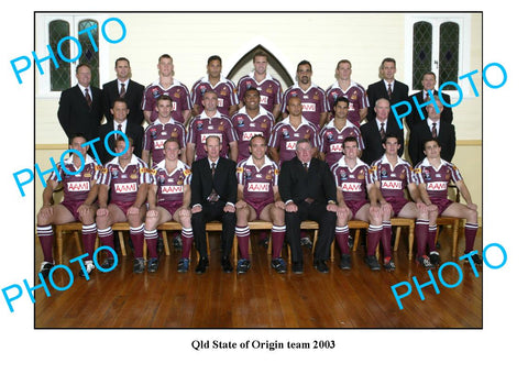 LARGE PHOTO, 2003 QLD STATE OF ORIGIN SERIES TEAM PHOTO