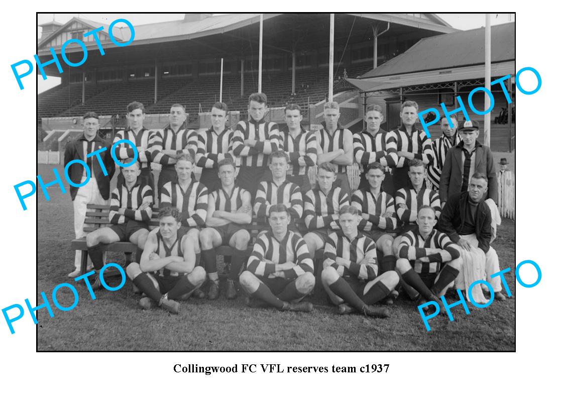 OLD LARGE PHOTO, 1937 COLLINGWOOD FC VFL RESERVES TEAM PHOTO