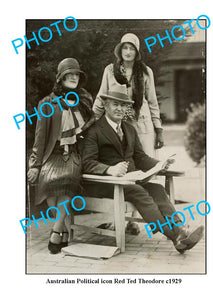 OLD LARGE PHOTO FEATURING AUSTRALIAN POLITICAL ICON RED TED THEODORE c1929