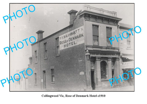 OLD LARGE PHOTO FEATURING COLLINGWOOD VICTORIA, ROSE OF DENMARK HOTEL c1910