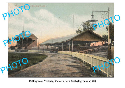 OLD LARGE PHOTO FEATURING COLLINGWOOD VICTORIA PARK FOOTBALL GROUND c1900