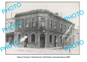 OLD LARGE PHOTO FEATURING FITZROY VICTORIA, UNITED CLUB HOTEL, GERTRUDE St c1890