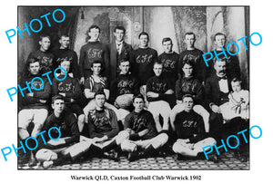 OLD LARGE PHOTO, WARWICK QUEENSLAND, CAXTON RUGBY TEAM 1902