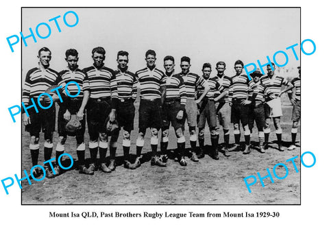 OLD LARGE PHOTO, MOUNT ISA QLD, BROTHERS RUGBY LEAGUE TEAM c1929