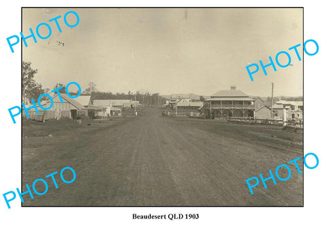 OLD LARGE PHOTO FEATURING BEAUDESERT QUEENSLAND, VIEW OF MAIN STREET c1903