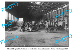 OLD LARGE PHOTO FEATURING MOUNT MORGAN QLD, COPPER WORKS FACTORY c1908