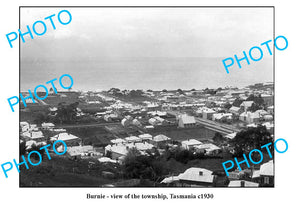 OLD LARGE PHOTO FEATURING BURNIE TASMANIA, VIEW OF TOWNSHIP c1930