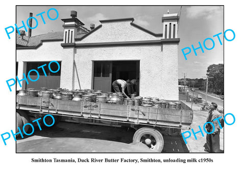 OLD LARGE PHOTO FEATURING SMITHTON TASMANIA, DUCK RIVER BUTTER FACTORY c1950