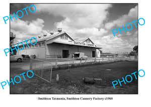 OLD LARGE PHOTO FEATURING SMITHTON TASMANIA, VIEW OF THE CANNERY FACTORY c1960