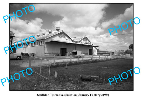 OLD LARGE PHOTO FEATURING SMITHTON TASMANIA, VIEW OF THE CANNERY FACTORY c1960