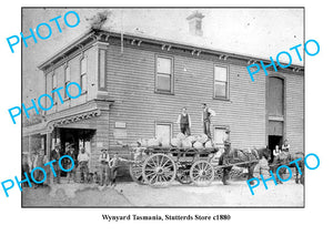 OLD LARGE PHOTO FEATURING WYNYARD TASMANIA, STUDDARDS STORE BUILDING c1880