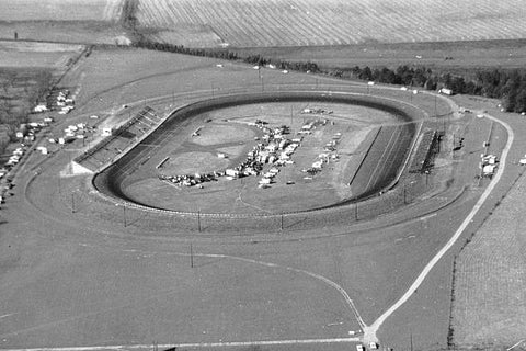 OLD LARGE PHOTO, aerial view of Macon Georgia, the Middle Georgia Raceway 1950