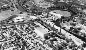 OLD LARGE PHOTO, aerial view of the Nashua Mills, Nashua New Hampshire 1950