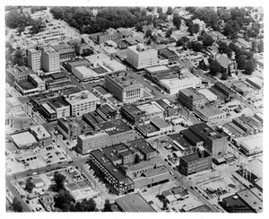 OLD LARGE PHOTO, aerial view of Downtown El Dorado in Arkansas 1950