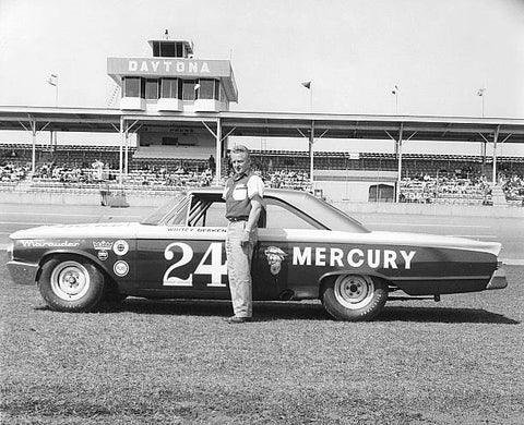 OLD LARGE PHOTO, Whitey Gerken & his Mercury Marauder car 1963 Daytona