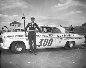 OLD LARGE PHOTO, Tim Flock with hisMercury Outboards Chrysler 300 NASCAR 1955