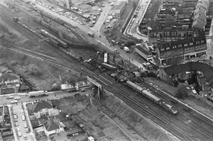 OLD LARGE PHOTO, aerial view of Hither Green train crash, London 1967