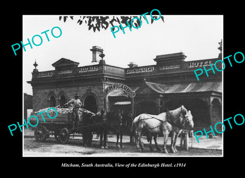 OLD LARGE HISTORIC PHOTO MITCHAM SOUTH AUSTRALIA, THE EDINBURGH HOTEL c1914