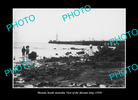 OLD LARGE HISTORIC PHOTO MOONTA SOUTH AUSTRALIA, VIEW OF THE JETTY c1910