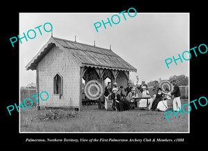 OLD LARGE HISTORIC PHOTO PALMERSTON DARWIN NORTHERN TERRITORY ARCHERY CLUB c1888