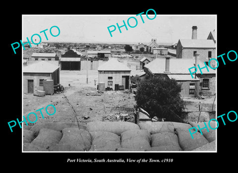 OLD LARGE HISTORIC PHOTO PORT VICTORIA SOUTH AUSTRALIA, VIEW OF THE TOWN c1910