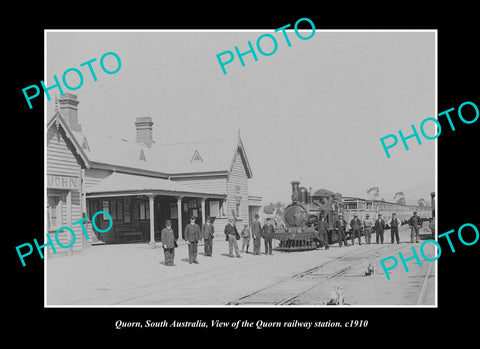 OLD LARGE HISTORIC PHOTO QUORN SOUTH AUSTRALIA, THE RAILWAY STATION c1910