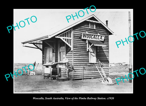 OLD LARGE HISTORIC PHOTO WOOCALLA SOUTH AUSTRALIA, THE RAILWAY STATION c1920