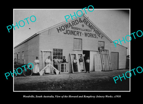 OLD LARGE HISTORIC PHOTO WOODVILLE SOUTH AUSTRALIA, THE JOINERY WORKS c1910