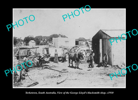 OLD LARGE HISTORIC PHOTO YORKETOWN SOUTH AUSTRALIA, THE BLACKSMITH SHOP c1910