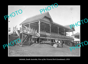 OLD LARGE HISTORIC PHOTO ADELAIDE SOUTH AUSTRALIA, VICTORIA PARK GRANDSTAND 1914