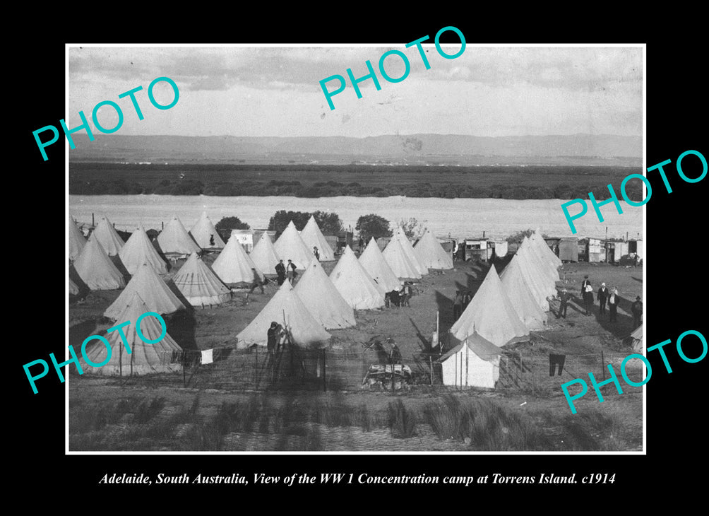 OLD LARGE HISTORIC PHOTO ADELAIDE SOUTH AUSTRALIA, WWI TORRENS IS CAMP c1914 1