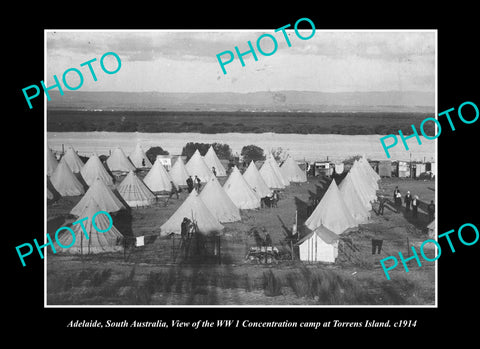 OLD LARGE HISTORIC PHOTO ADELAIDE SOUTH AUSTRALIA, WWI TORRENS IS CAMP c1914 1