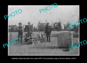 OLD LARGE HISTORIC PHOTO ADELAIDE SOUTH AUSTRALIA, WWI TORRENS IS CAMP c1914 2