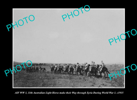 OLD LARGE HISTORIC PHOTO AUSTRALIAN MILITARY LIGHT HOURSE IN SYRIA WWI 1915