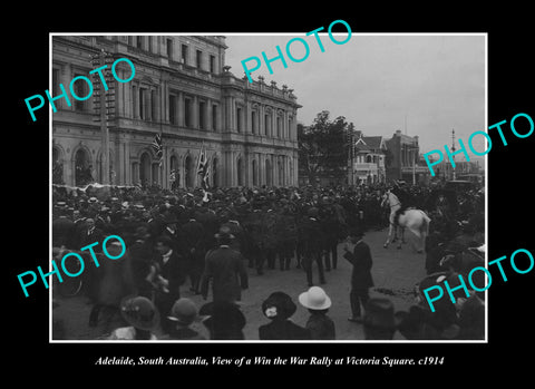 OLD LARGE HISTORIC PHOTO ADELAIDE SOUTH AUSTRALIA, WIN THE WAR RALLY c1914