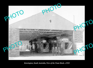 OLD LARGE HISTORIC PHOTO KENSINGTON SOUTH AUSTRALIA, THE TRAM SHEDS c1910