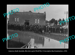 OLD LARGE HISTORIC PHOTO LAMEROO SOUTH AUSTRALIA, THE WWI CONSCRIPTION DAY 1916