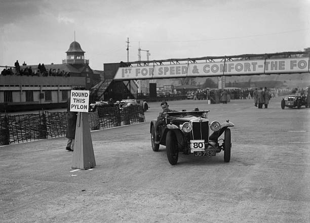 OLD LARGE PHOTO Motor Racing MG Magnette competing in the JCC Rally Brooklands Surrey 1939 