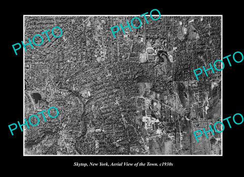 OLD LARGE HISTORIC PHOTO SKYTOP NEW YORK, AERIAL VIEW OF THE TOWN c1930 1