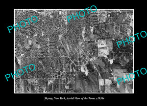 OLD LARGE HISTORIC PHOTO SKYTOP NEW YORK, AERIAL VIEW OF THE TOWN c1930 2